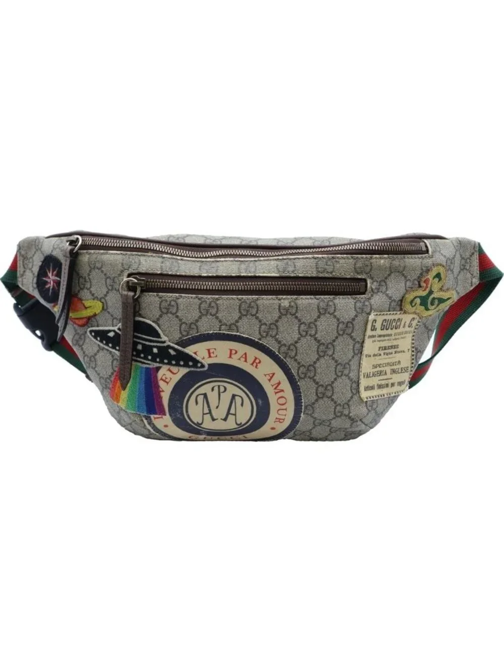 Gucci GG Supreme Courier Sherry Line Belt Bag Beige